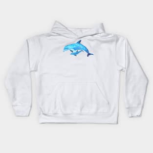 Swirly Dolphin Family Kids Hoodie